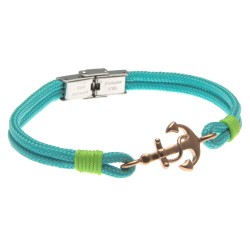 bracciale uomo con ancora e cordoncino colorato