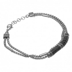 bracciale uomo in acciaio con bulloncini