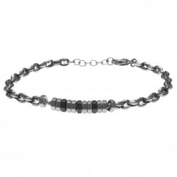 bracciale uomo in acciaio con bulloncini