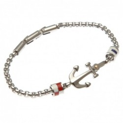 bracciale uomo ancora e bandiere in acciaio