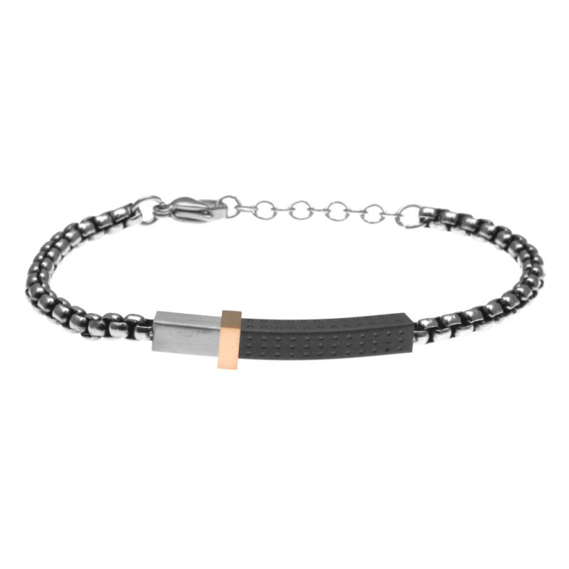 bracciale uomo in acciaio con piastra