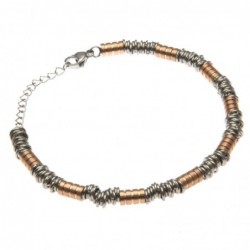 bracciale uomo ad anellini in acciaio