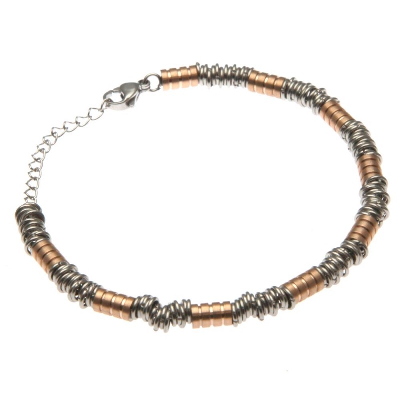 bracciale uomo ad anellini in acciaio