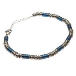 bracciale uomo ad anellini in acciaio