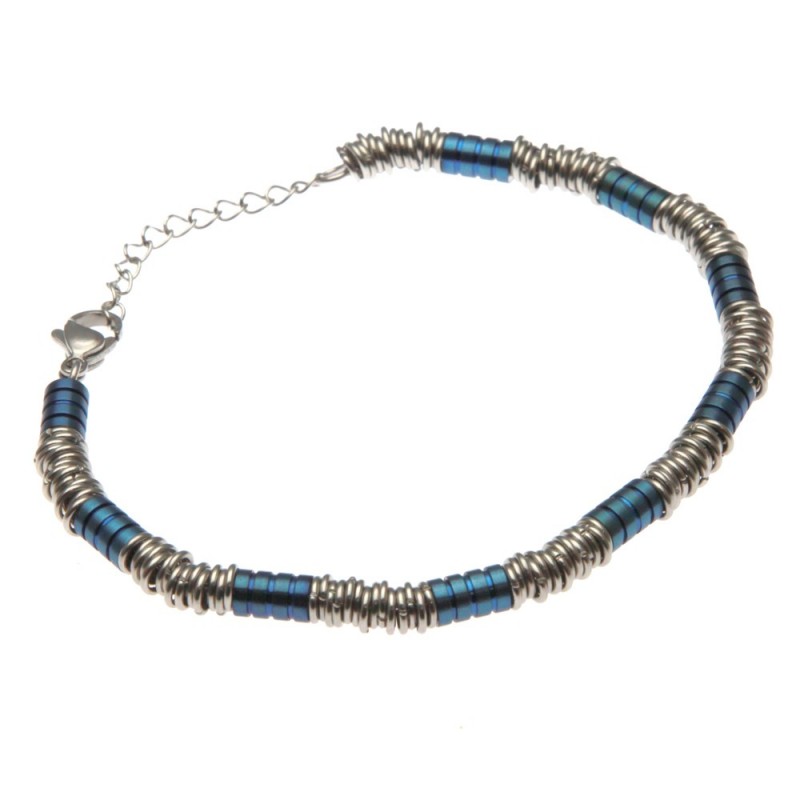 bracciale uomo ad anellini in acciaio