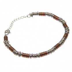 bracciale uomo ad anellini in acciaio
