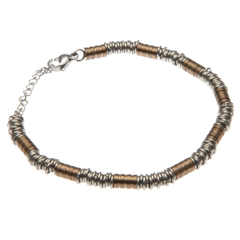 bracciale uomo ad anellini in acciaio
