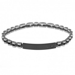 bracciale uomo in acciaio e ceramica con piastra