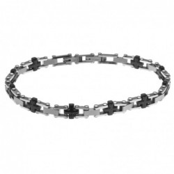 bracciale in acciaio e ceramica uomo