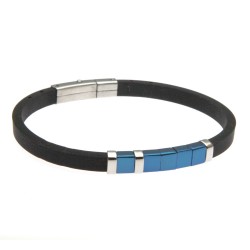 bracciale uomo caucciù ed elementi in acciaio