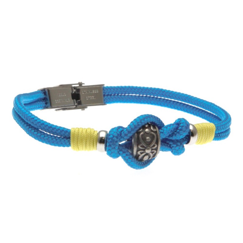 bracciale con cordoncino colorato ed elemento invecchiato