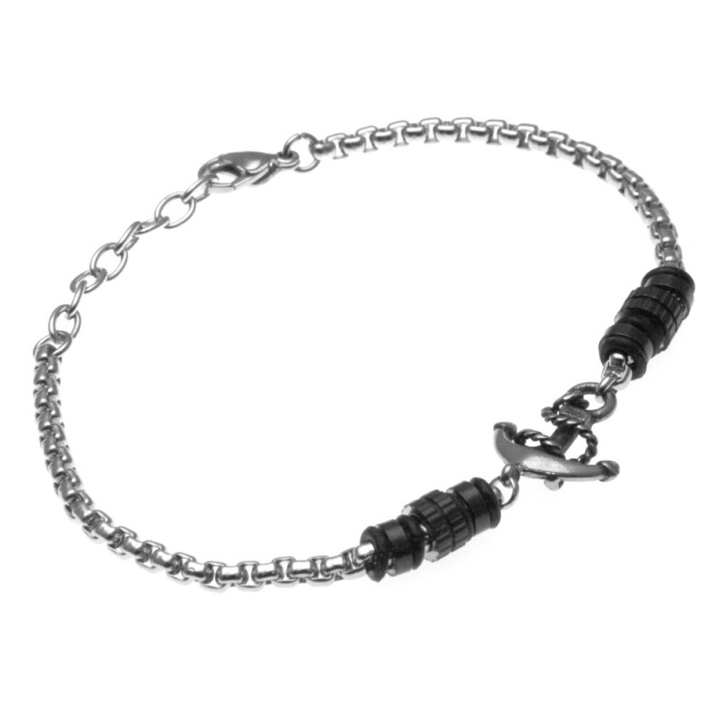 bracciale uomo con ancora in acciaio