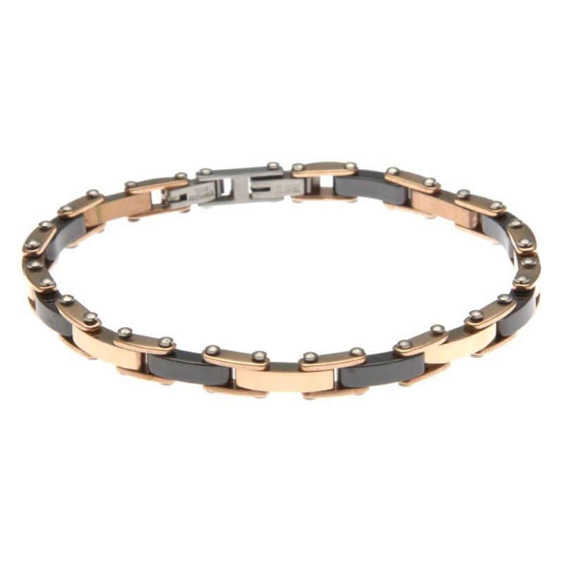 bracciale uomo in acciaio e ceramica