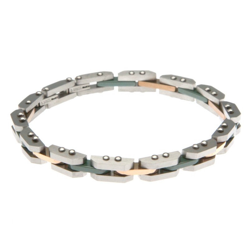 bracciale uomo in acciaio e ceramica