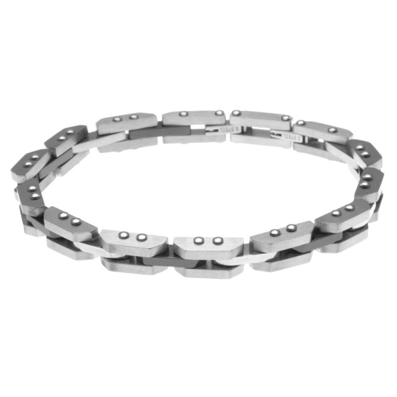 bracciale uomo in acciaio e ceramica
