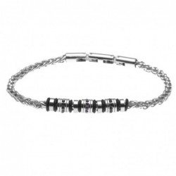 bracciale uomo in acciaio e rotelline con strass