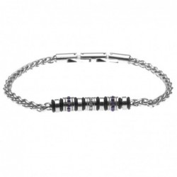 bracciale uomo in acciaio e rotelline con strass