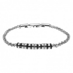 bracciale uomo in acciaio e rotelline con strass