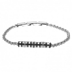 bracciale uomo in acciaio e rotelline con strass