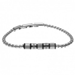 bracciale uomo in acciaio e rotelline con strass