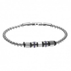 bracciale uomo in acciaio e rotelline con strass