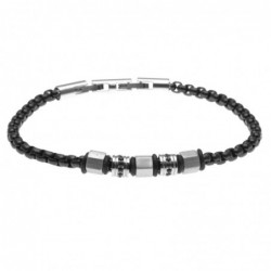 bracciale uomo in acciaio e rotelline con strass