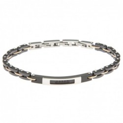 bracciale uomo con piastra in ceramica e acciaio