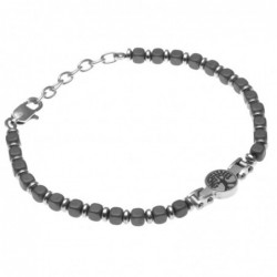 bracciale uomo albero della vita in acciaio e pietre