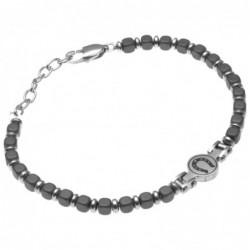 bracciale uomo ferro di cavallo in acciaio e pietre