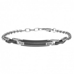 bracciale uomo con piastra in acciaio