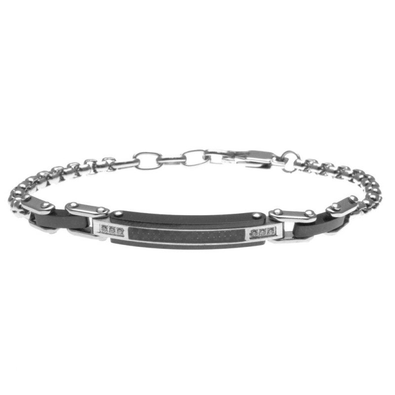 bracciale uomo con piastra in acciaio