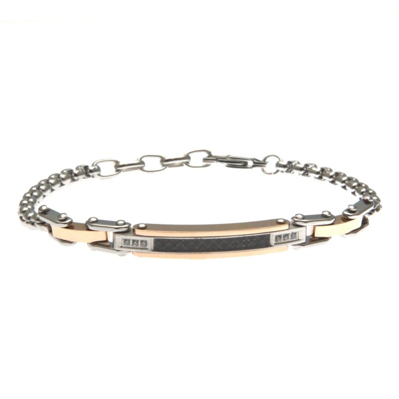 bracciale uomo con piastra in acciaio
