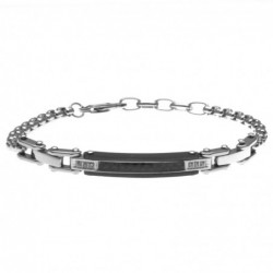 bracciale uomo con piastra in acciaio