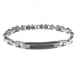 bracciale uomo con piastra in acciaio
