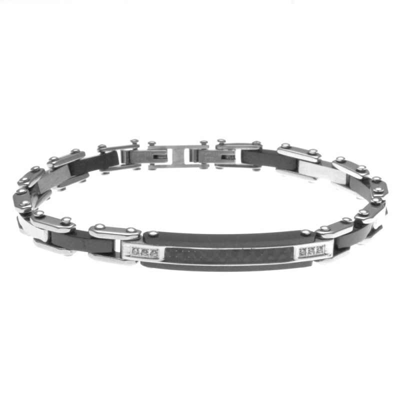 bracciale uomo con piastra in acciaio