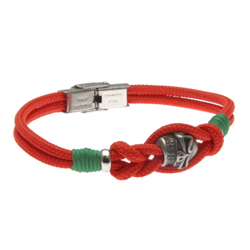 bracciale con cordoncino colorato ed elemento invecchiato