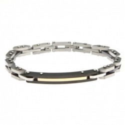 bracciale uomo con piastra in ceramica e acciaio