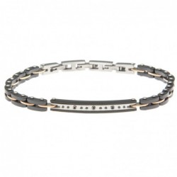 bracciale uomo con piastra in ceramica e acciaio