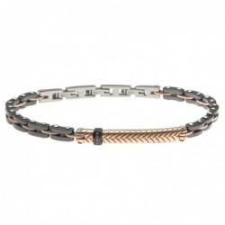 bracciale uomo con piastra in ceramica e acciaio