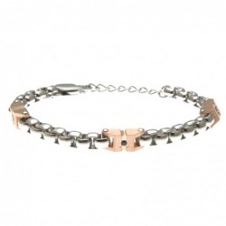 bracciale uomo acciaio con zirconi neri
