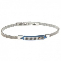 bracciale uomo con piastra e maglia milano in acciaio