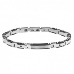 bracciale uomo con piastra in acciaio