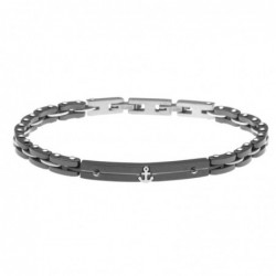 bracciale con ancora uomo in acciaio e ceramica