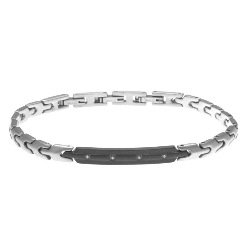 bracciale con piastra uomo in acciaio