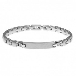 bracciale uomo in acciaio satinato con piastra da incidere