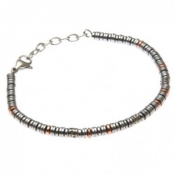 bracciale uomo con anellini in acciaio