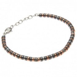bracciale uomo con anellini in acciaio