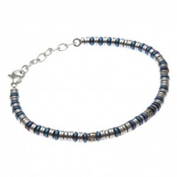 bracciale uomo con anellini in acciaio