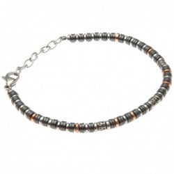 bracciale uomo con anellini in acciaio