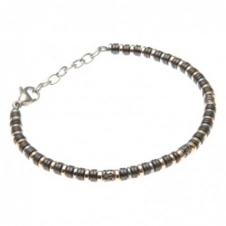 bracciale uomo con anellini in acciaio